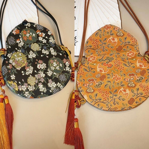 新款葫芦包丝绸绣花包民族风亲子包百搭甜美手机包日常汉服配饰包