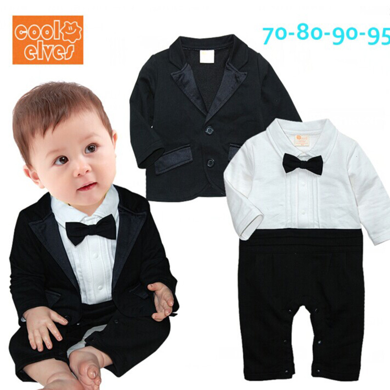 工厂童装秋季新生儿绅士哈衣爬服宝宝周岁长袖婴儿连体衣