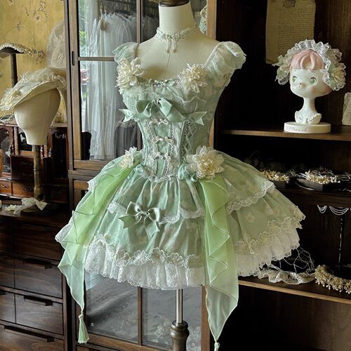 【截团制作中】中华茉莉分体短款原创印花lolita优雅中华风公主裙