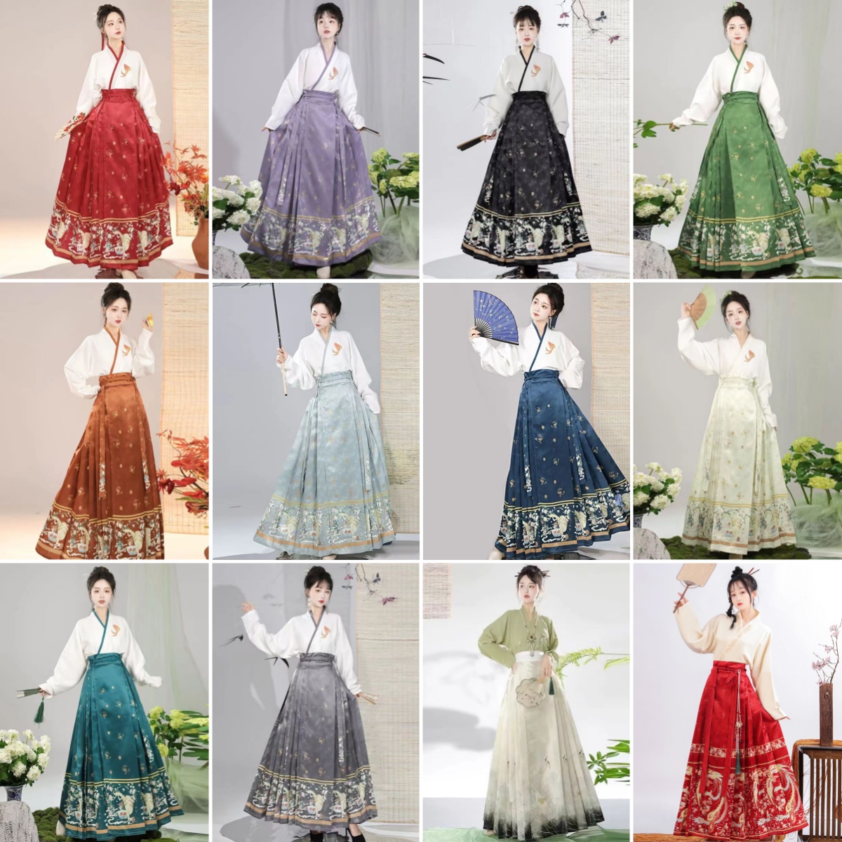 马面裙出租中式汉服明制改良款新套装年会团建学生演出古装租赁