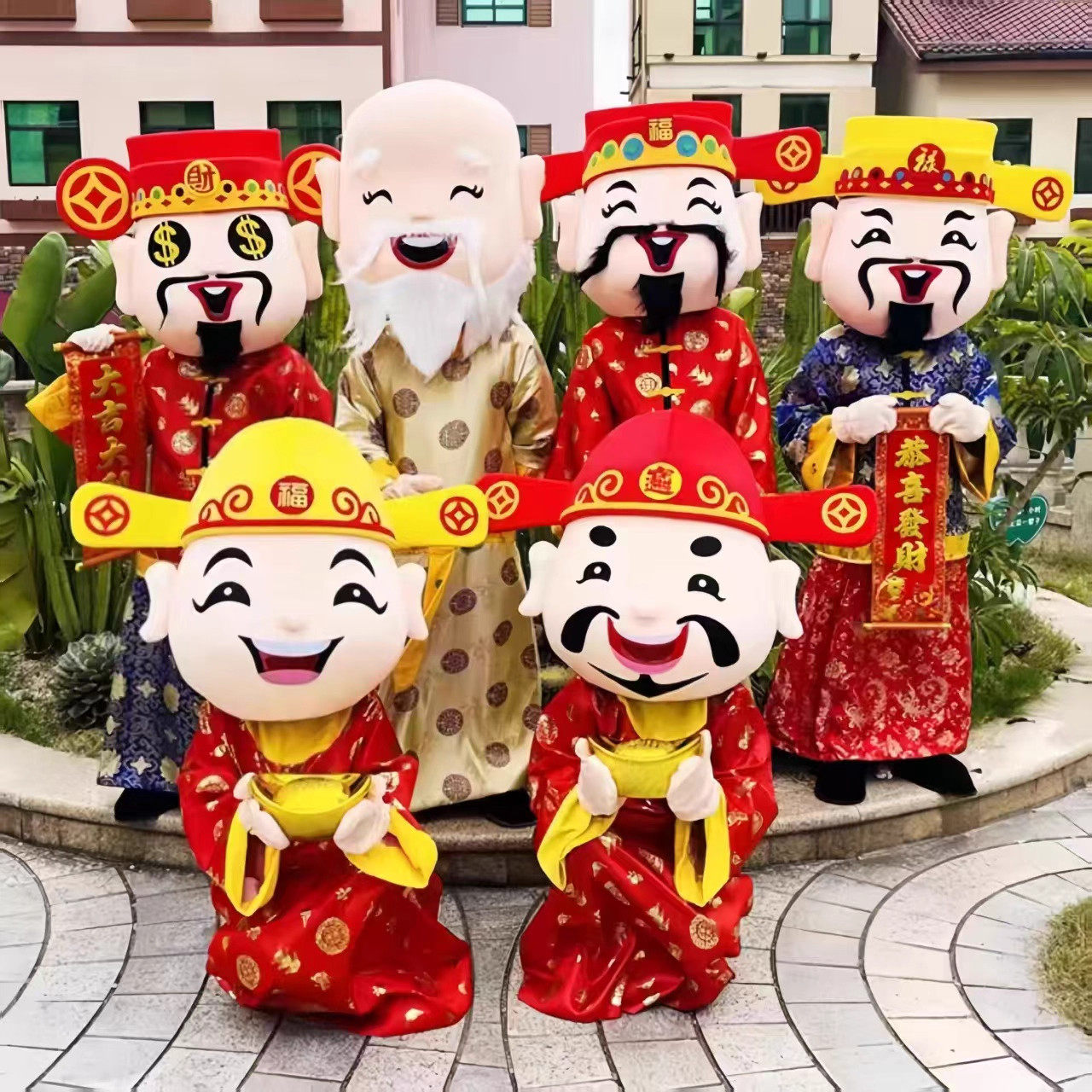 出租财神爷人偶服装福禄寿喜财开业庆典人偶装头套年会开场演租赁