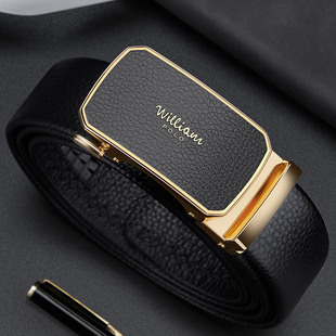 保罗皮带男款真皮2023新款自动扣牛皮爸爸腰带品牌高档年轻人裤带