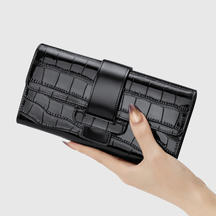 英皇保罗钱包女款长款2026新款包包鳄鱼纹真皮女士手拿包时尚手包