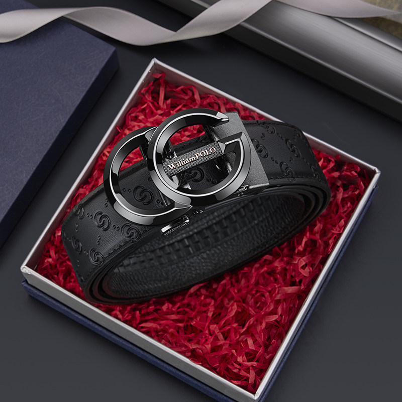 保罗真皮自动扣2026新款牛皮腰带商务时尚20-30岁男士皮带送礼