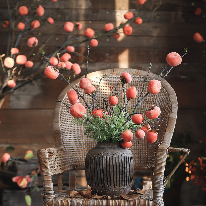 左岸麦田带霜复古红色柿柿如意