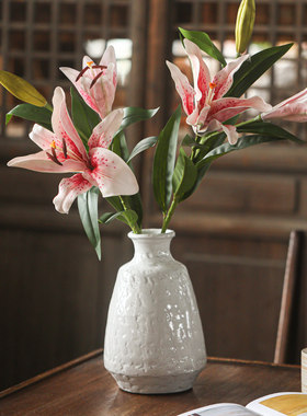 莫奈手感仿真香水百合花带果假花