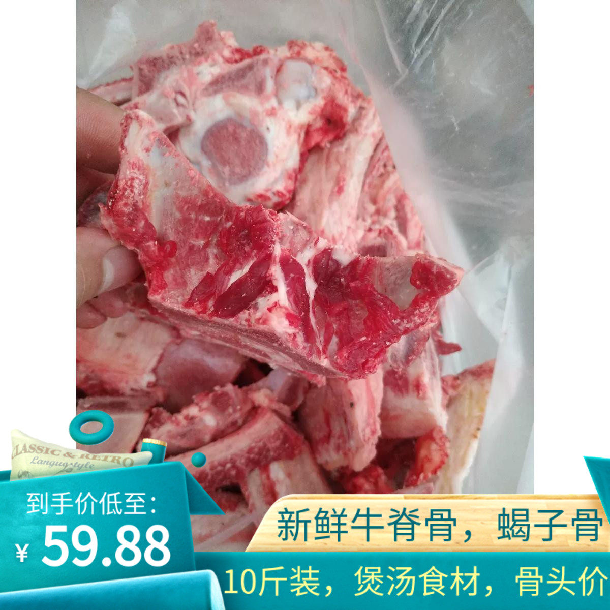 10斤装黄牛新鲜龙骨 腰骨 黄牛牛骨头 牛脊骨 牛蝎子 省内包邮