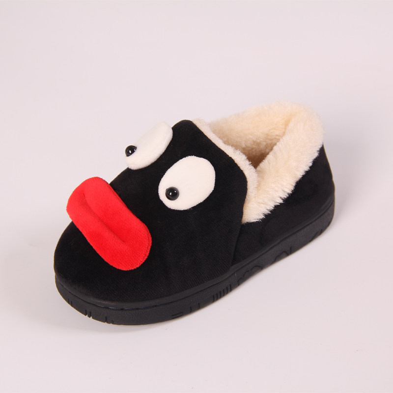 Pantoufles enfants en suède pour hiver - semelle caoutchouc - Ref 1032161 Image 3