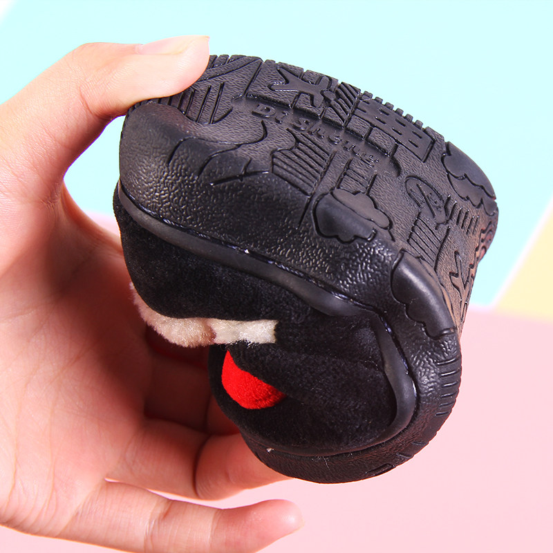 Pantoufles enfants en suède pour hiver - semelle caoutchouc - Ref 1032161 Image 4