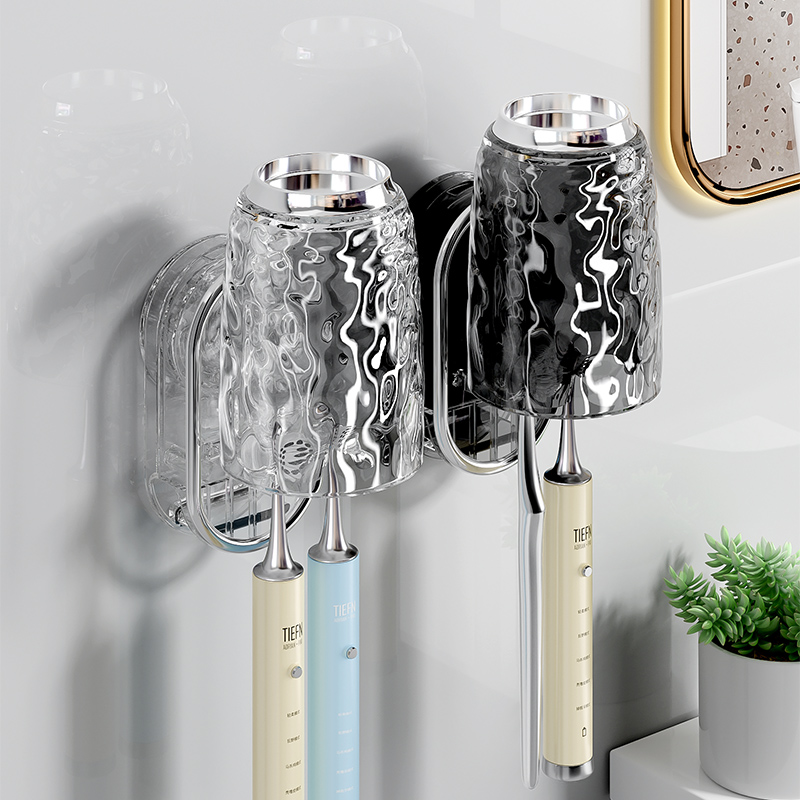 吸盘牙刷架壁挂免打孔牙刷杯架