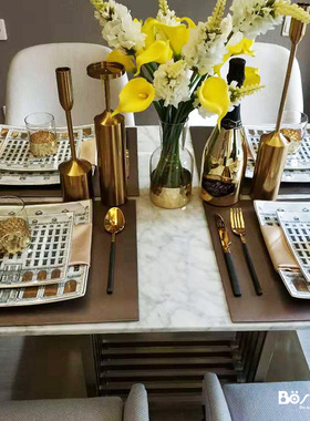 天鹅堡欧式美式餐具牛排盘样板房餐具轻奢套装西餐盘餐碟会所摆台