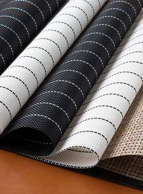 北欧黑白条纹餐垫家用桌垫西餐垫隔热垫防水碗垫桌布