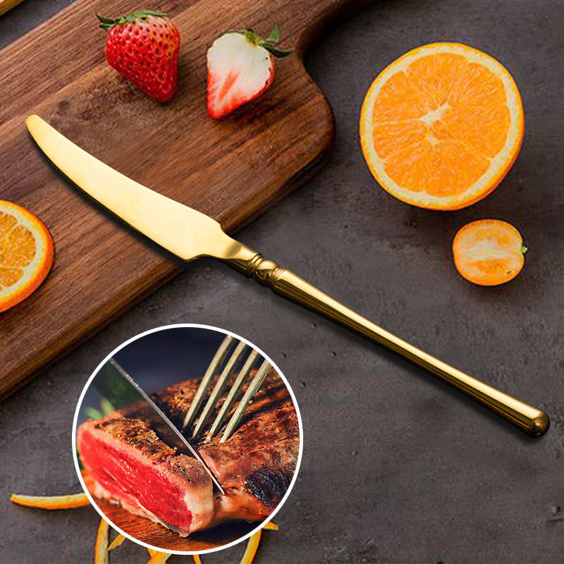 金色刀叉套装伯善瓷不锈钢