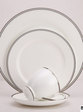 银边赛欧西餐盘西餐盘欧式牛排盘餐具家用北欧简约菜盘意面盘沙拉