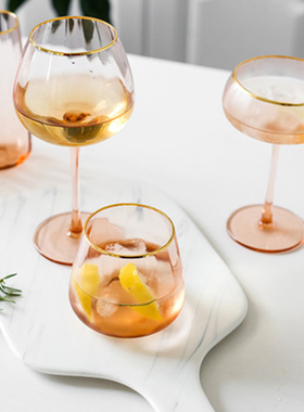 粉红色酒具水晶玻璃酒杯高脚杯红酒葡萄酒杯酒具套装红酒杯香槟杯