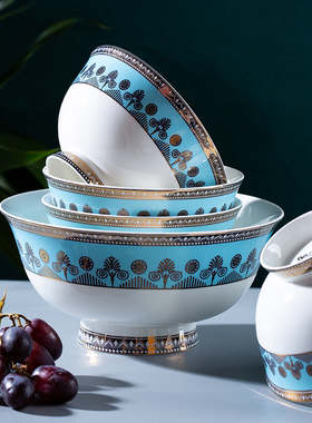 景德镇陶瓷家用吃饭碗小碗骨瓷创意面碗汤碗大号米饭碗餐具单个碗