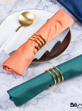 餐巾餐布样板房口布酒店餐厅绸面装饰餐前布多色百搭热销条轮布