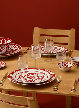 经典红色家用咖啡杯水杯创意骨瓷宝石派对礼物西班牙阳台餐具套