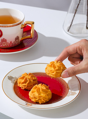 欧式轻奢咖啡杯小奢华陶瓷咖啡杯碟套装小精致家用下午茶杯子水杯