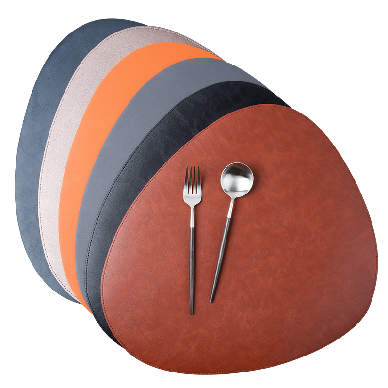 轻奢异形餐垫皮革隔热防水防油