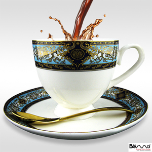 骨瓷赛欧咖啡杯欧式手工宫廷描金边下午茶杯具套装陶瓷花杯碟热销