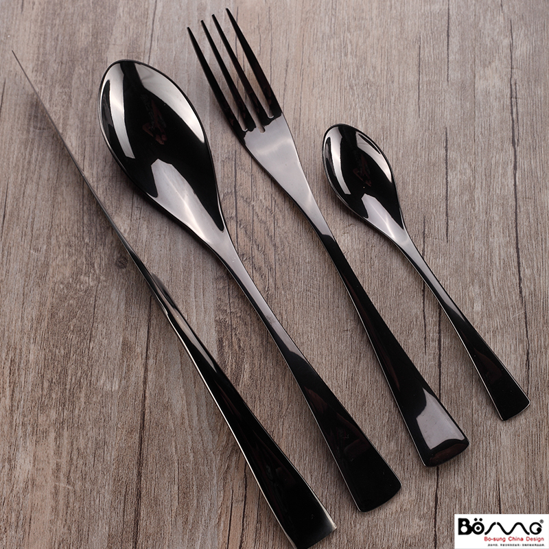 不锈钢伯善牛排刀叉勺黑色kaya