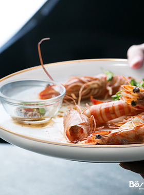 陶瓷菜盘子平盘家用欧式金边西餐盘牛排盘意面盘碟点心盘中式热销