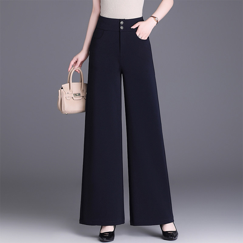 黑色薄款阔腿西装裤2026春夏季高腰显瘦九分裤垂感飘逸直筒休闲裤