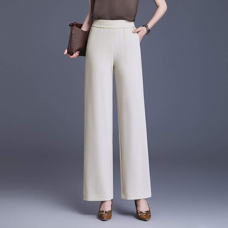 黑色窄版阔腿裤女2026春季新款高腰收腹垂感西装直筒长裤休闲裤