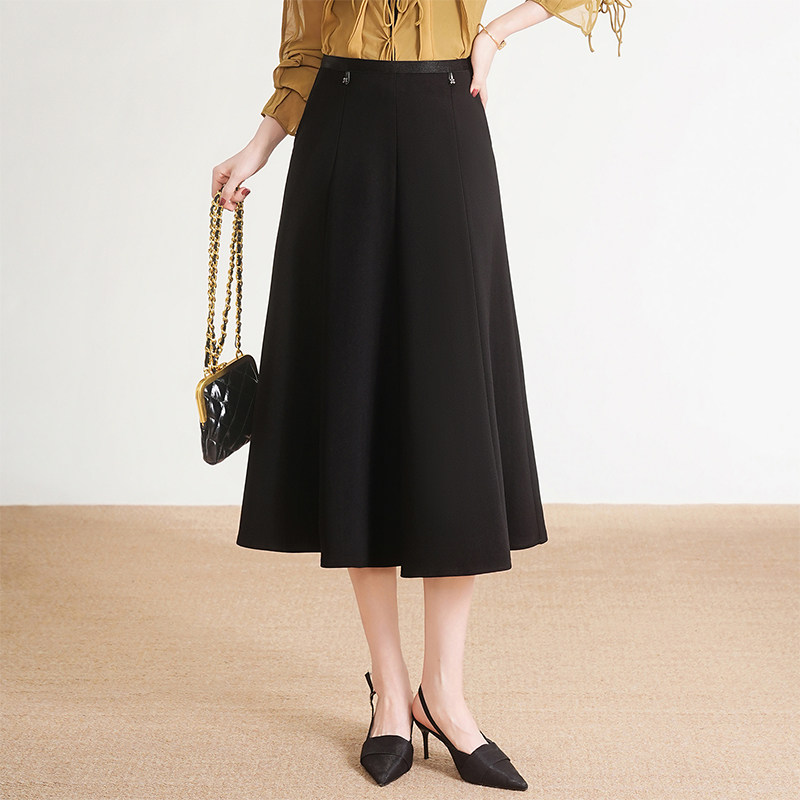 八片式西装半身裙女春秋2026新款高腰显瘦遮肚子中长款a字大摆裙