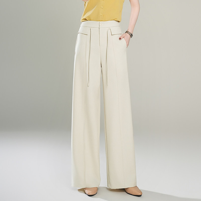 黑色法式西装裤女垂感宽松2026年春季新款高腰直筒休闲显瘦阔腿裤