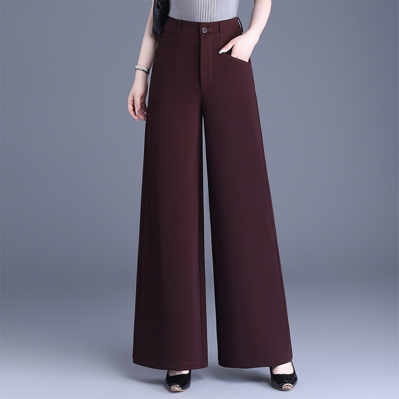 西装阔腿裤女春夏款长裤高腰宽松妈妈裤子小个子九分裤垂感直筒裤