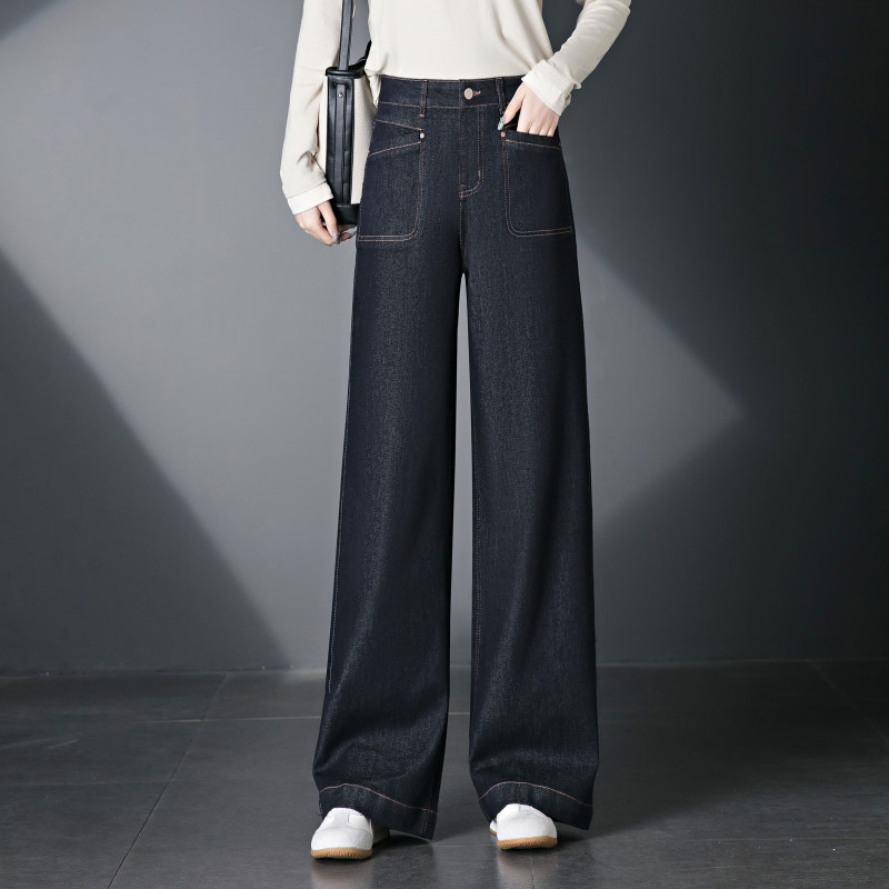 牛仔高腰阔腿裤女2026春季新款百搭宽松显瘦垂感直筒裤子休闲长裤