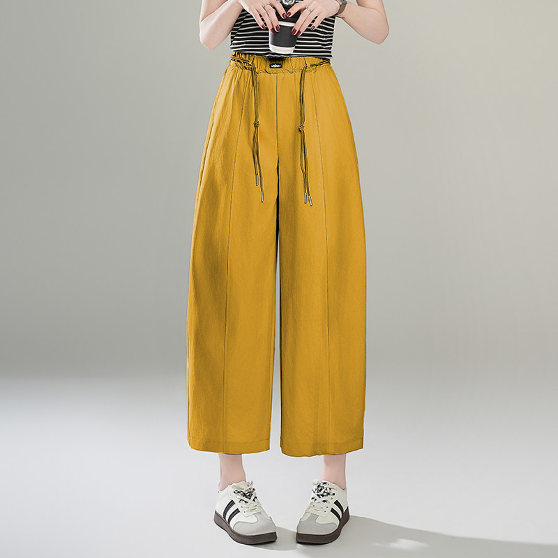 九分裤气球裤女2026春夏季新款高腰宽松显瘦小个子休闲阔腿弯刀裤