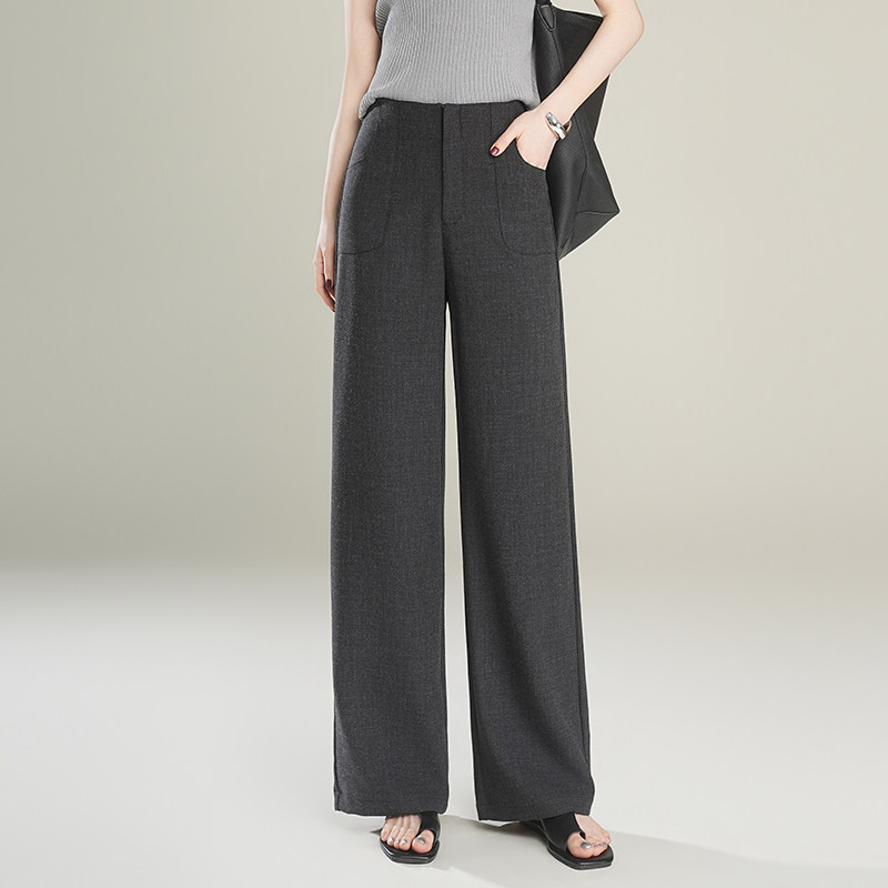 西装裤女春秋2026新款休闲裤垂坠感高腰显瘦高智感通勤直筒阔腿裤
