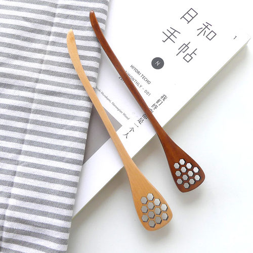 实木助眠器镂空蜂蜜搅拌镂空木勺