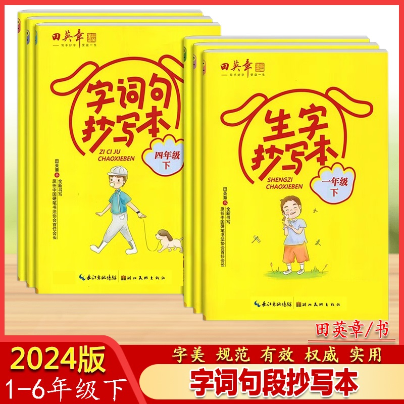 2024春田英章字帖小学生生字抄写本字词句段抄写本123456年级下册语文字帖小学语文字帖同步教材练字帖描摹钢笔字帖写字课课练