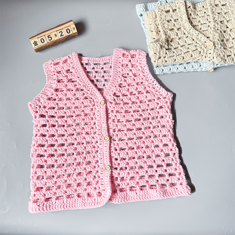 手工钩编织童马甲男女other宝线宝简单春秋款毛针织开衫di儿y针材