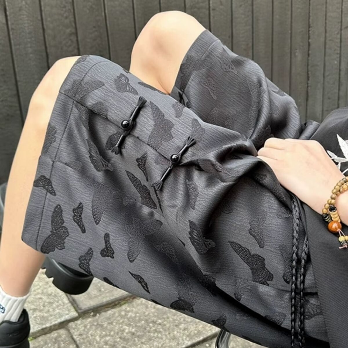 新中式男装短裤潮流中国风提花冰丝设计感夏薄款休闲运动五分裤子