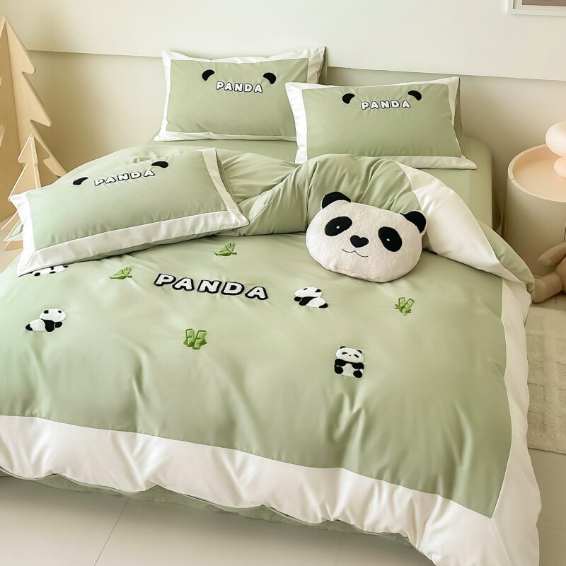 可爱100支水洗棉四件套全棉纯棉少女 卡通超柔被套床单笠家纺床品