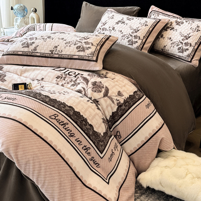 法式复古牛奶绒四件套