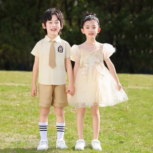 幼儿园园服夏装 班服英伦学院风毕业照 儿童校服套装 小学生夏季