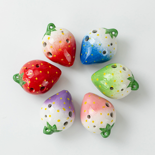 草莓陶笛6孔中音AC调儿童入门初学乐器六孔c调节日礼品礼物送教程