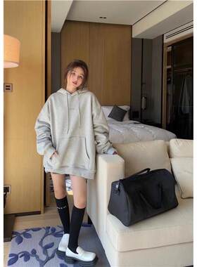 ulzzang连帽慵懒卫衣女加绒加厚