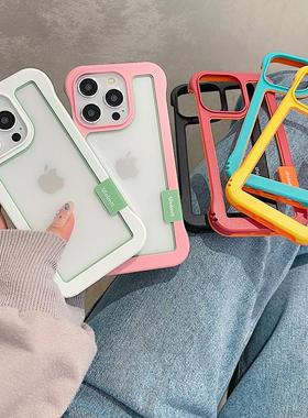 夏日透气16pm散热无边框适用iphone15promax手机壳苹果14pro时尚13小众12简约11硅胶软壳xsmax日韩ins风男女x