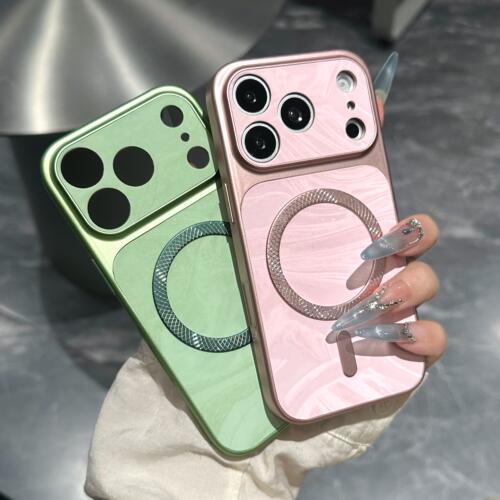 秒变大视窗丝绒水波纹磁吸适用iPhone17ProMax手机壳日韩ins风苹果16/15/14Plus高级感11/12/13Pro保护套男女