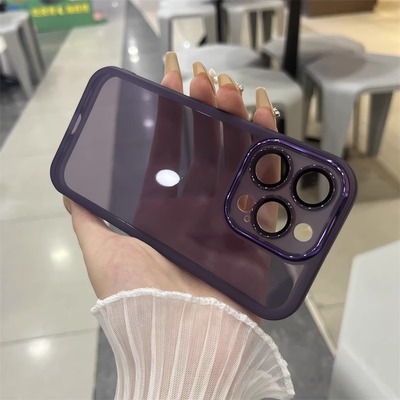 适用iphone16手机壳新款苹果15pro自带镜头膜13promax透明防摔12por硅胶全包13防尘保护套14plus高级感XS/XR