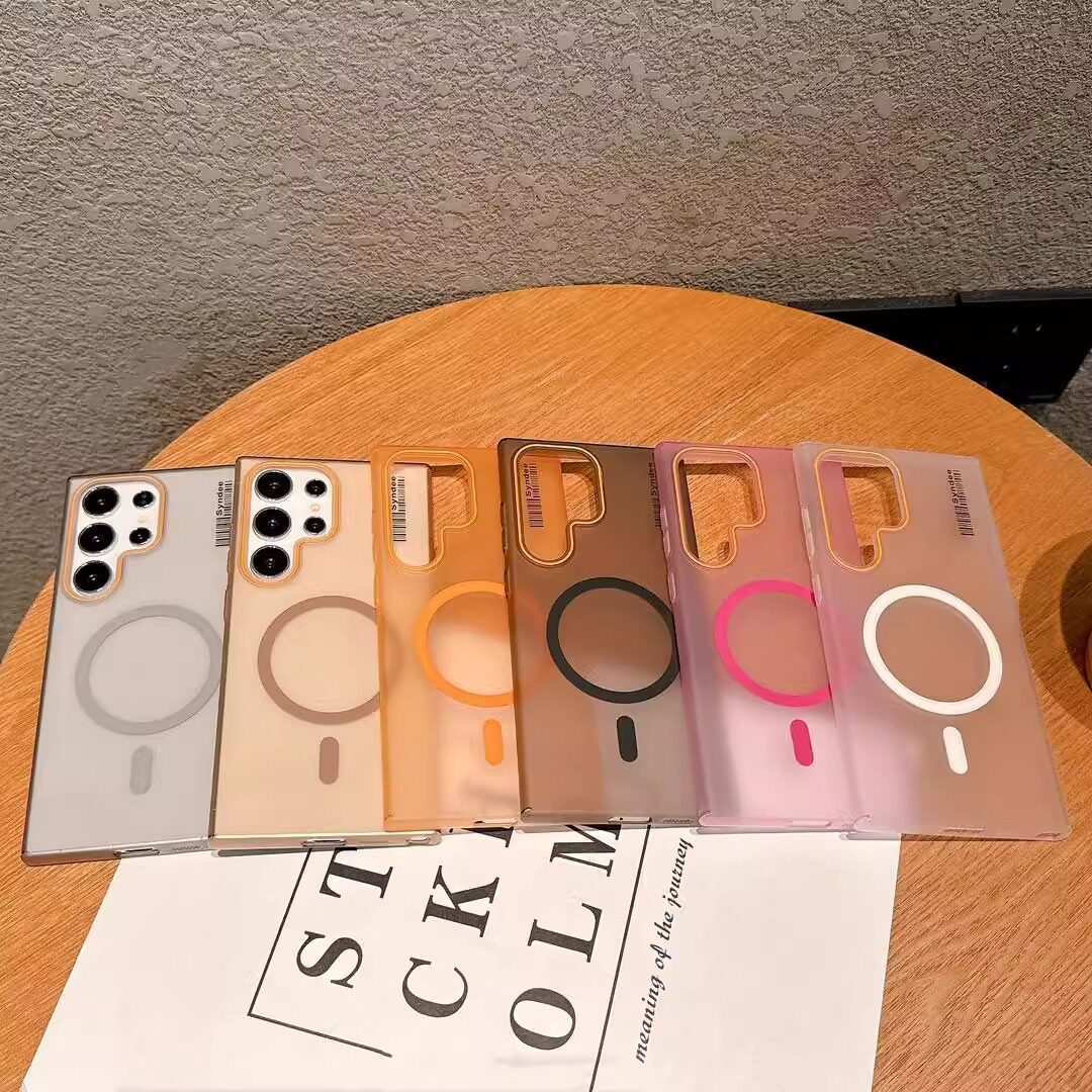 MagSafe充电适用三星S25Ultra手机壳不发黄硬壳S24Ultra防摔全包S23ultra磨砂半透明s22ultra磁吸轻奢风高级