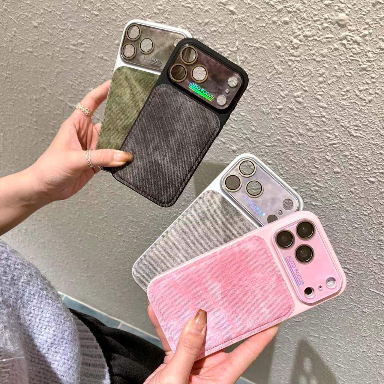 秒变大视窗适用苹果17pro手机壳牛仔鼓包鎏金镜头iphone16promax全包防摔16保护套情侣15时尚小众14pro高级感