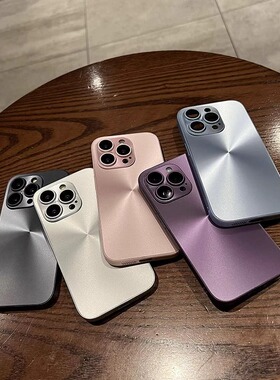极光镭射适用苹果15promax手机壳iphone14磨砂壳12自带镜头膜11p全包防摔潮牌高级感13暗紫色简约男女保护套